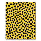 Bright Yellow Black Scattered Circles Rug