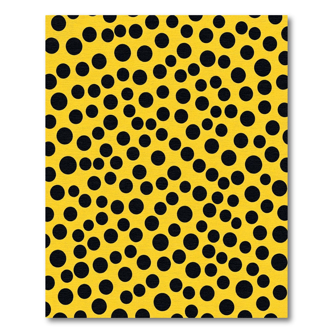 Bright Yellow Black Scattered Circles Rug