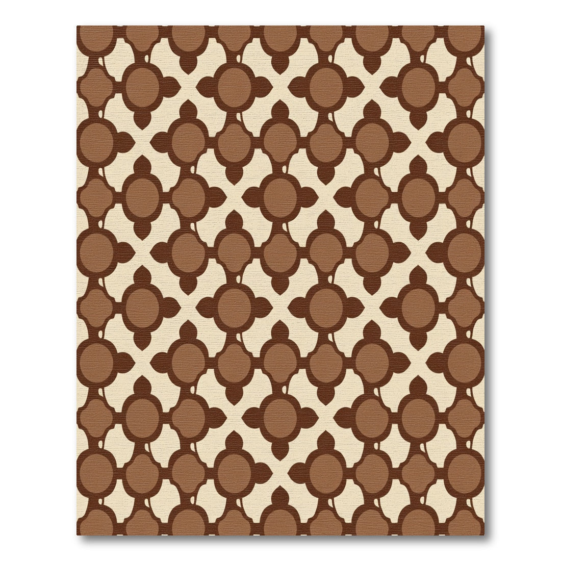 Chocolate Brown Lattice Circles Rug