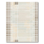 Neutral Plaid Stripe Block Overlay Rug