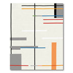 Geometric Lines Orange Gray Blue Rug