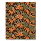 Orange Brown Green Camouflage Abstract Rug