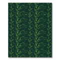 Deep Green Leafy Vine Stripe Rug