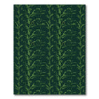 Deep Green Leafy Vine Stripe Rug