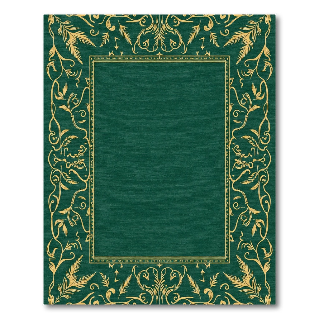 Emerald Golden Flourish Ornamental Border Rug