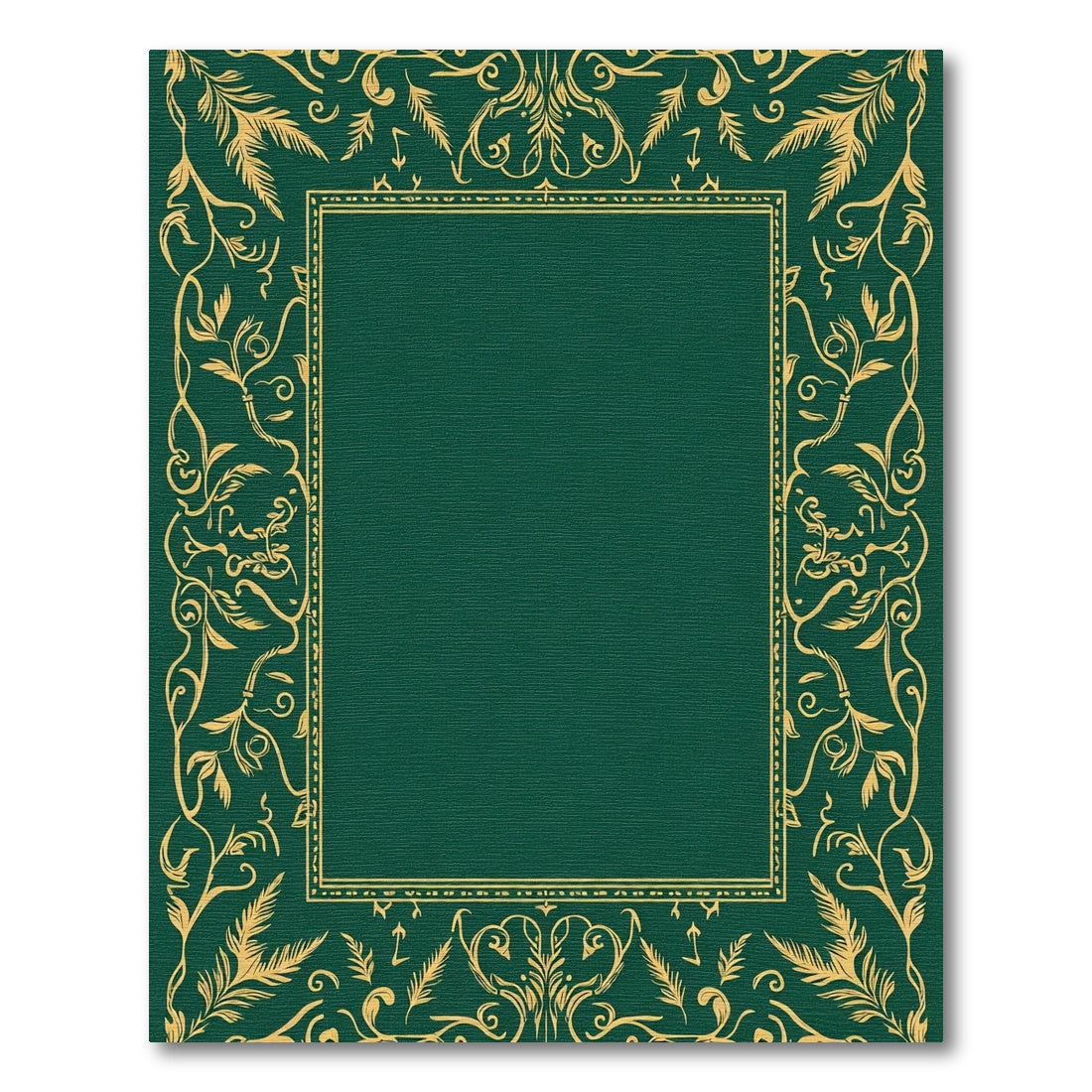 Emerald Golden Flourish Ornamental Border Rug