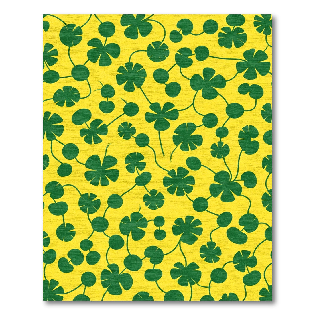 Green Clover Vine Yellow Rug