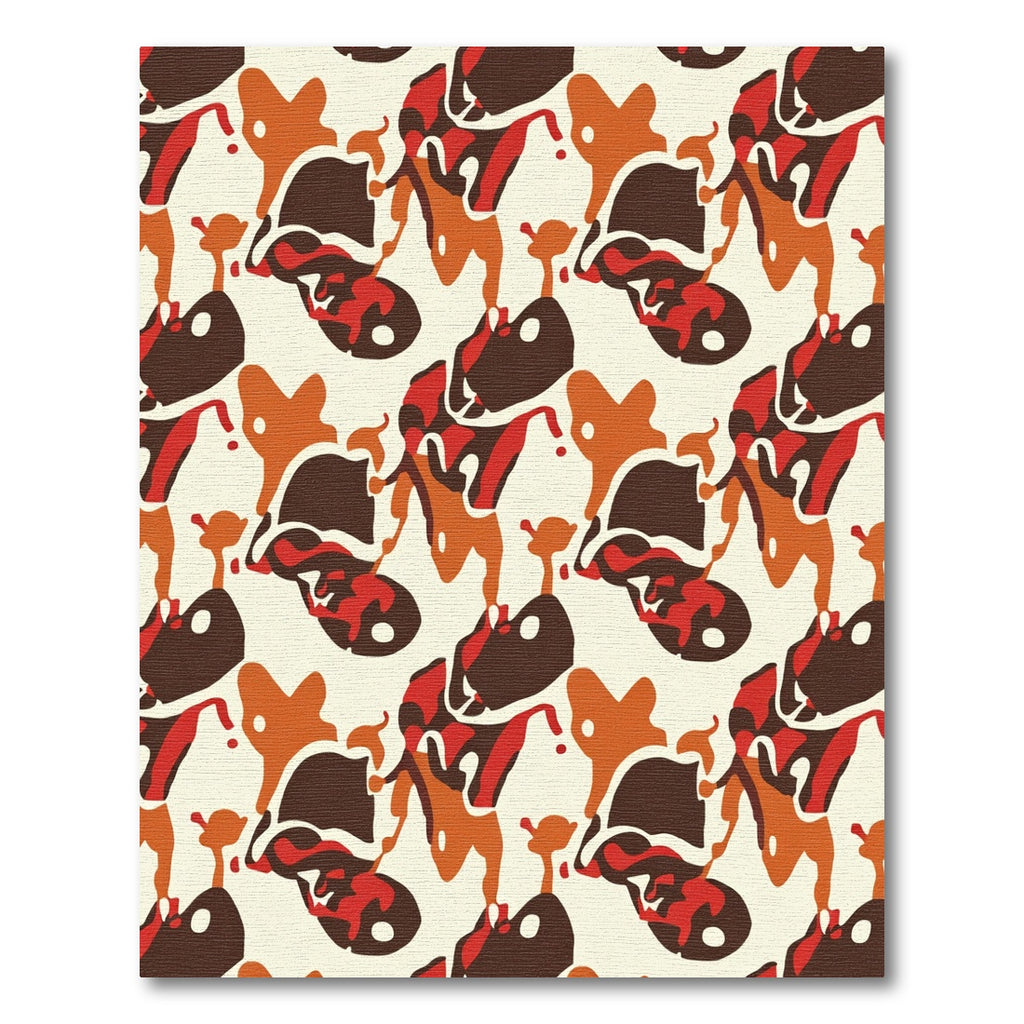 Abstract Amber Red Swirl Rug