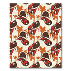 Abstract Amber Red Swirl Rug