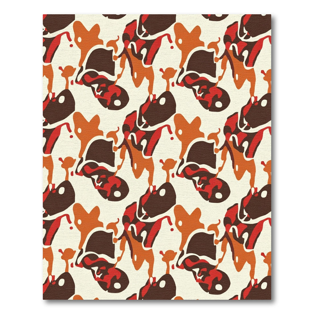 Abstract Amber Red Swirl Rug