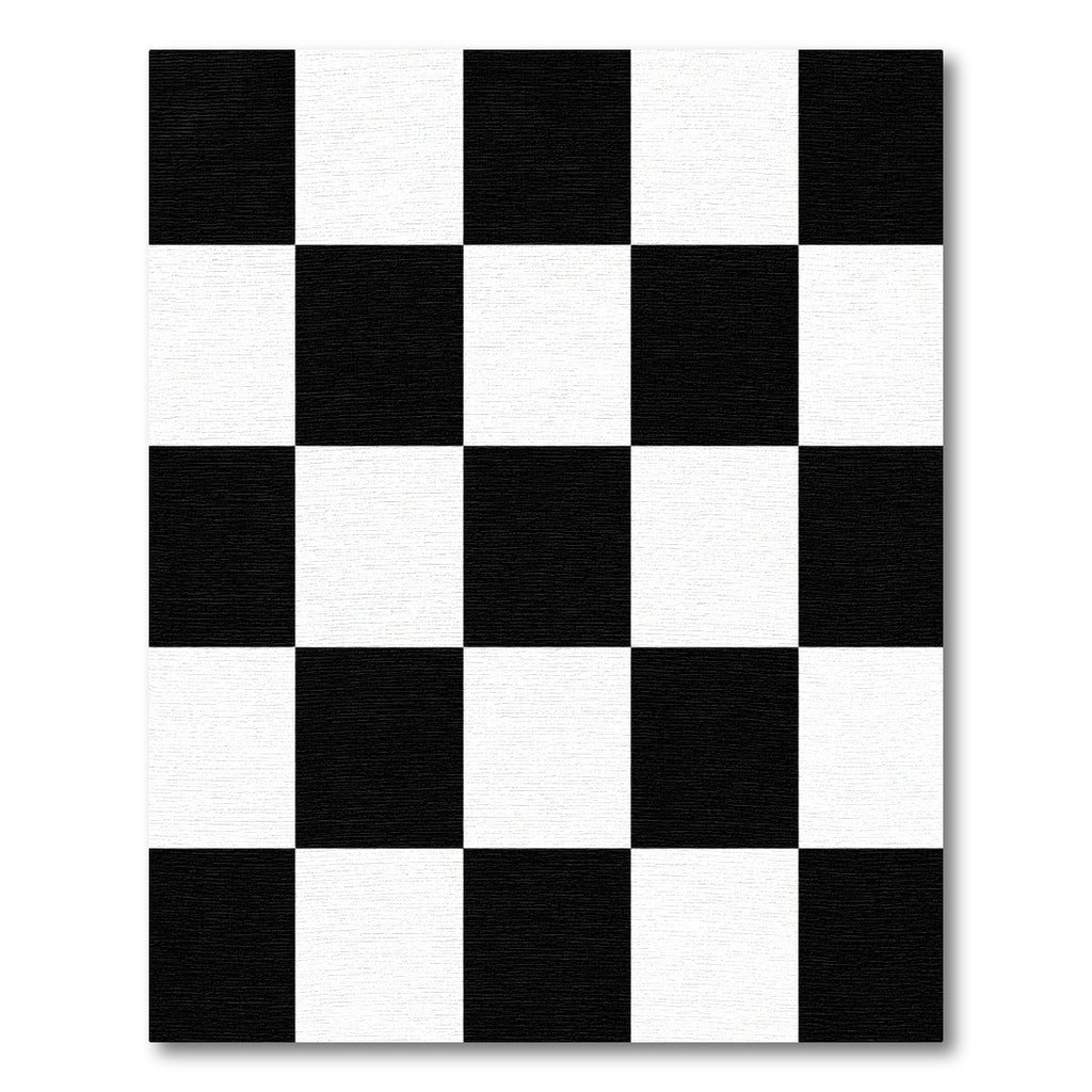 Monochrome Black White Checkered Grid Rug
