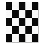 Monochrome Black White Checkered Grid Rug