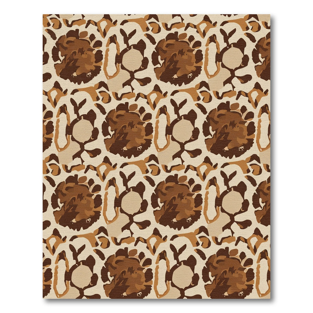 Tan Earthy Bloom Abstract Arrangement Rug