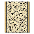 Dappled Black Gray Terrazzo Bordered Rug