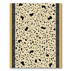 Dappled Black Gray Terrazzo Bordered Rug