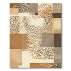 Patchwork Brown Stippled Geometric Rug