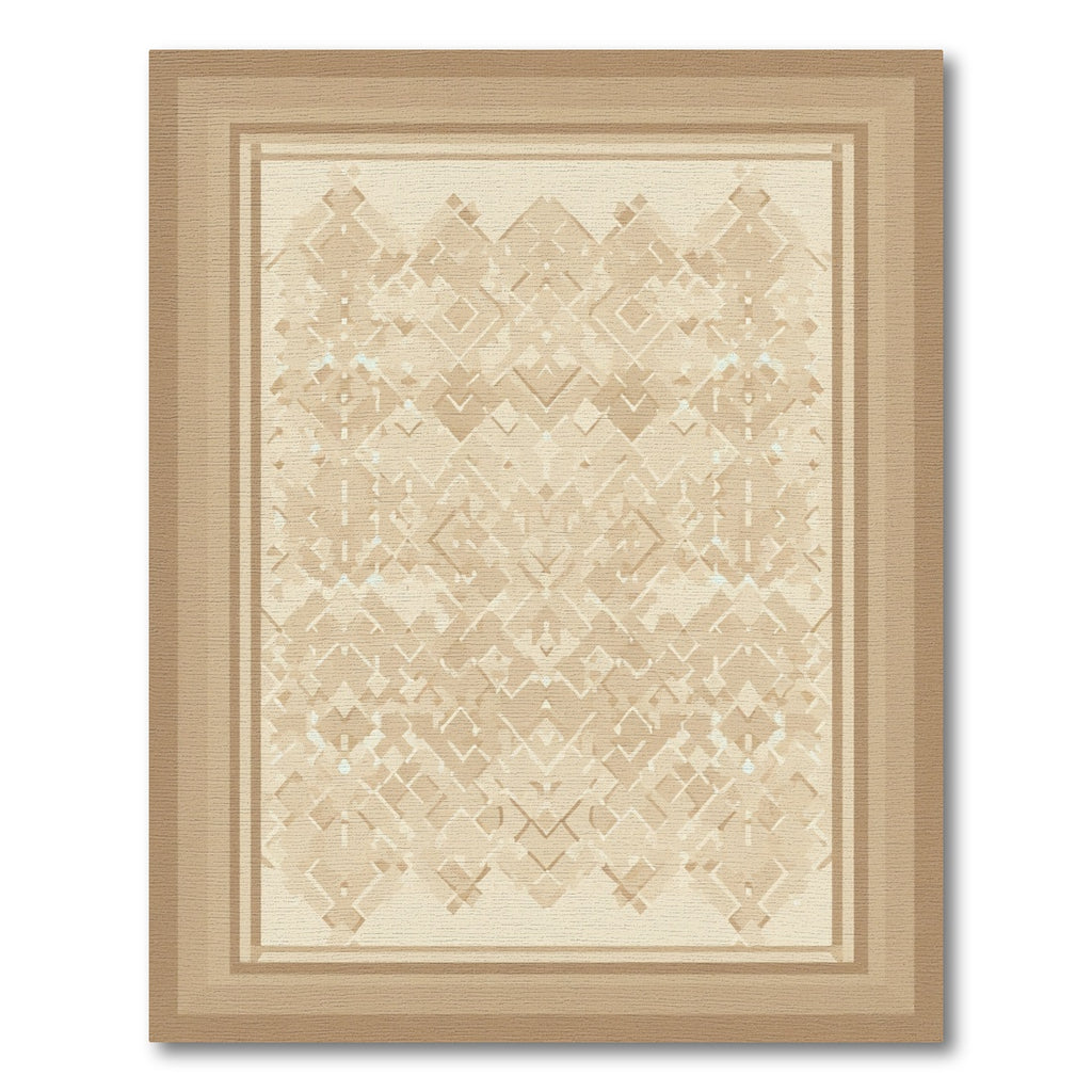 Earthy Beige Geometric All-Over Rug