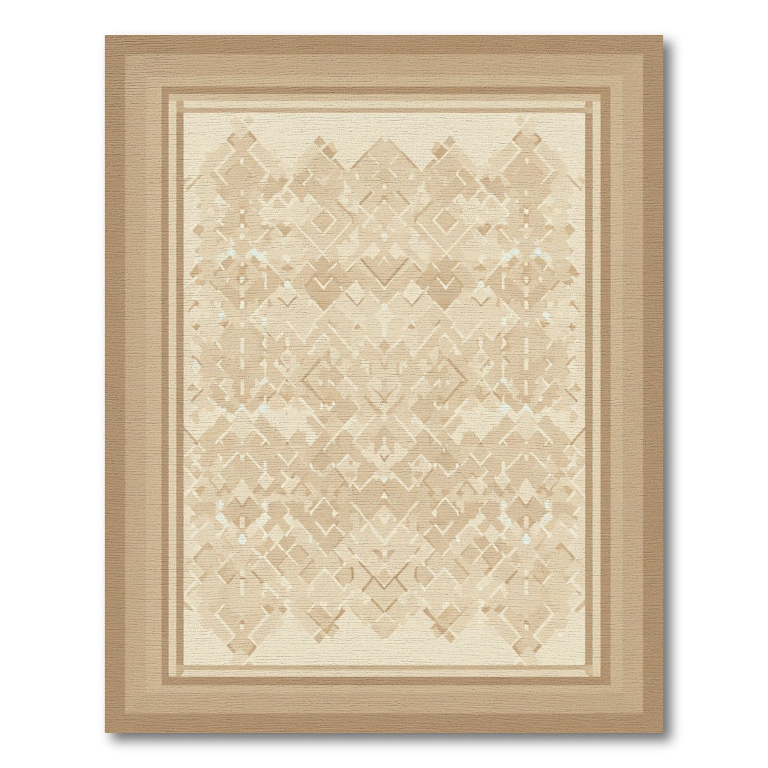 Earthy Beige Geometric All-Over Rug
