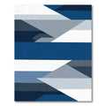 Deep Blue Geometric Abstract Blocks Rug