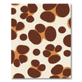 Brown Paw Print White Cream Rug