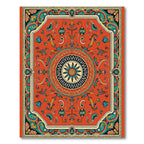 Vibrant Red Floral Medallion Rug