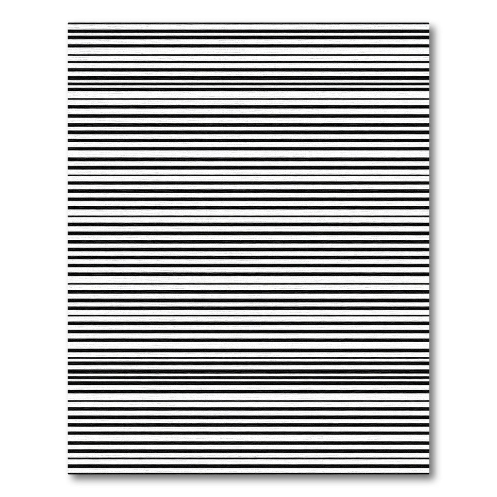 Black White Thin Stripe Rug
