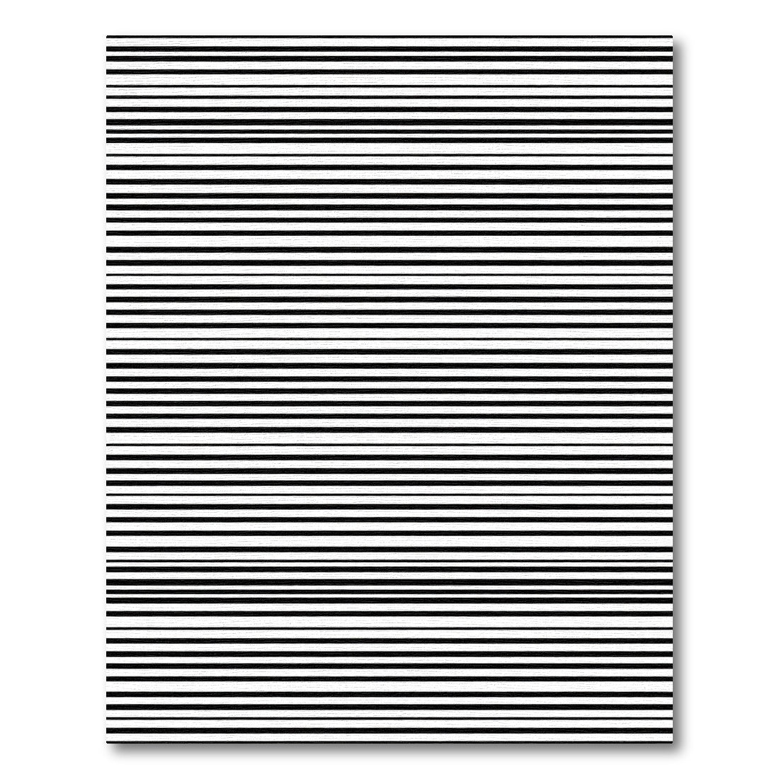 Black White Thin Stripe Rug