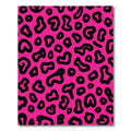 Vibrant Pink Black Leopard Spots Rug