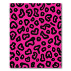 Vibrant Pink Black Leopard Spots Rug