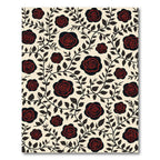 Vintage Red Black Rose Vine Rug