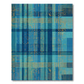 Abstract Blue Orange Plaid Rectangle Overlay Rug