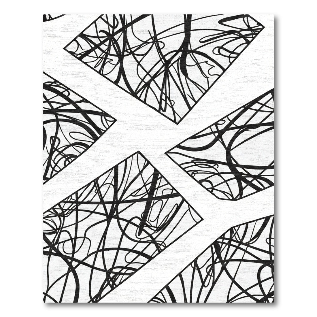 Monochrome Organic Line Art Diamond Rug