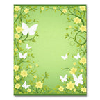 Whimsical White Butterfly Yellow Floral Rug