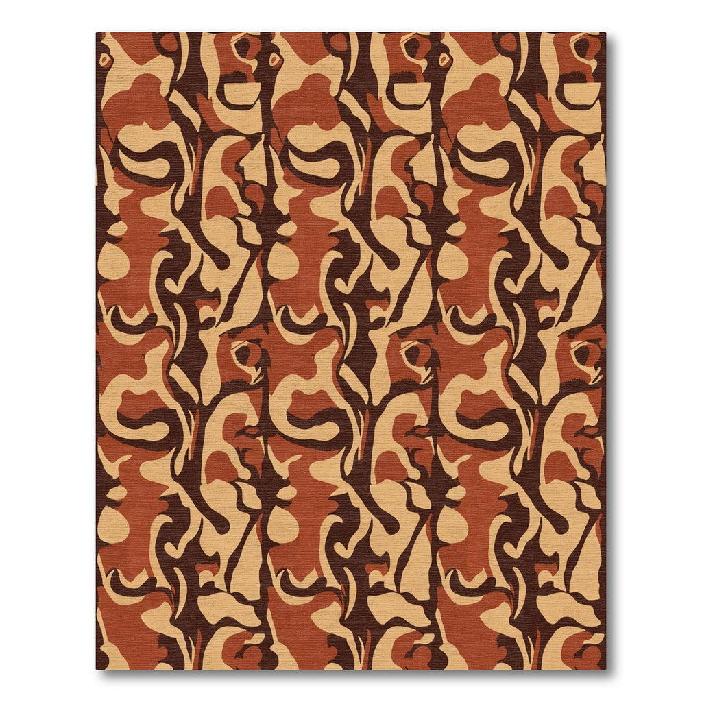 Earthy Camo Organic Fluid Shapes Rug