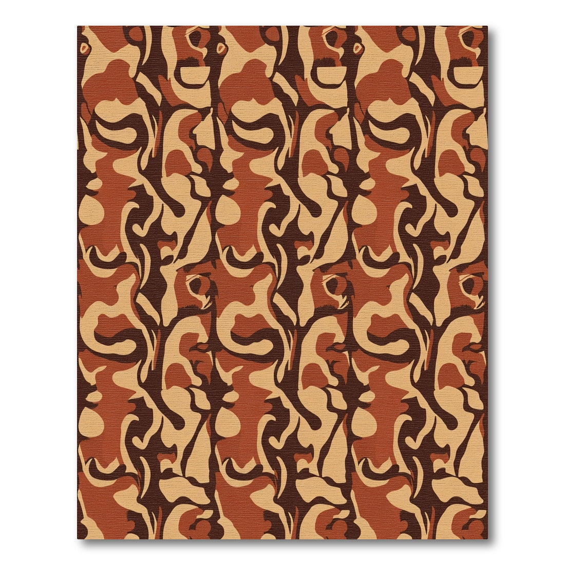 Earthy Camo Organic Fluid Shapes Rug
