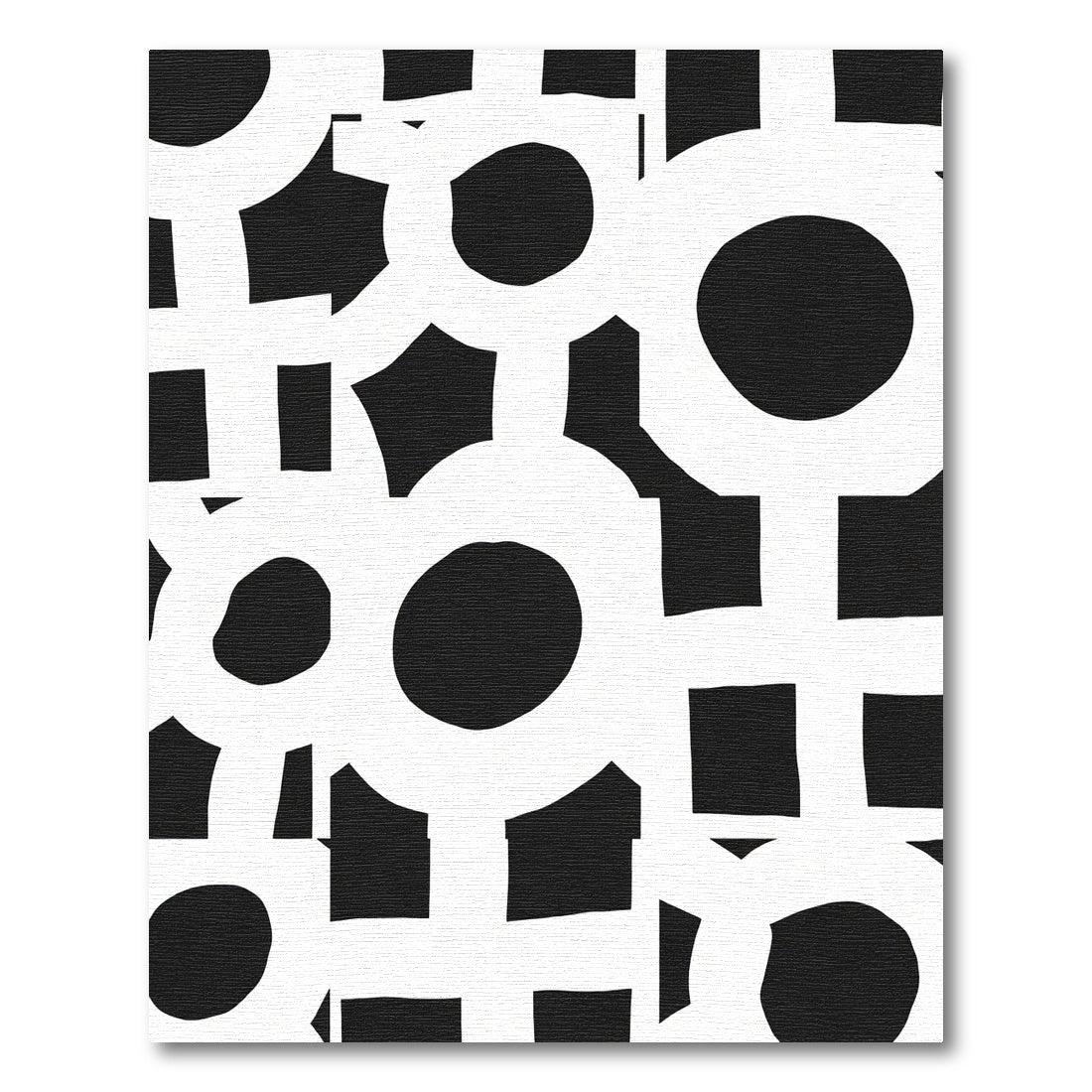 Monochrome Abstract Circle Square Connection Rug