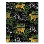 Bold Golden Tiger Foliage Collage Rug