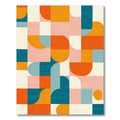 Mid Century Geometric Shape Collage Rug