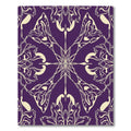 Purple Beige Symmetrical Floral Emblem Rug