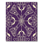 Purple Beige Symmetrical Floral Emblem Rug