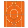 Vibrant Orange Hoop Court Graphic Rug