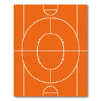 Vibrant Orange Hoop Court Graphic Rug