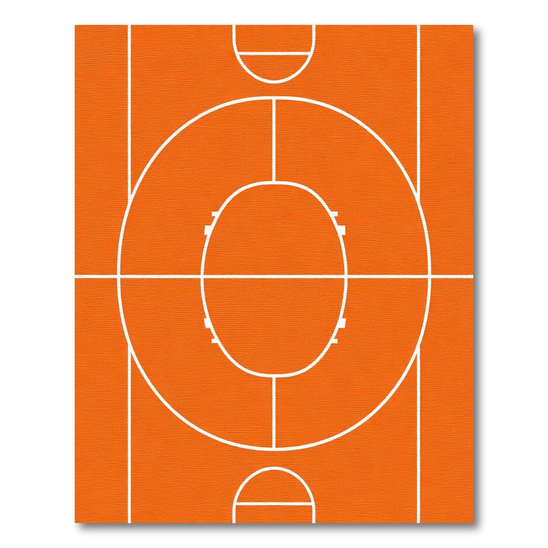 Vibrant Orange Hoop Court Graphic Rug