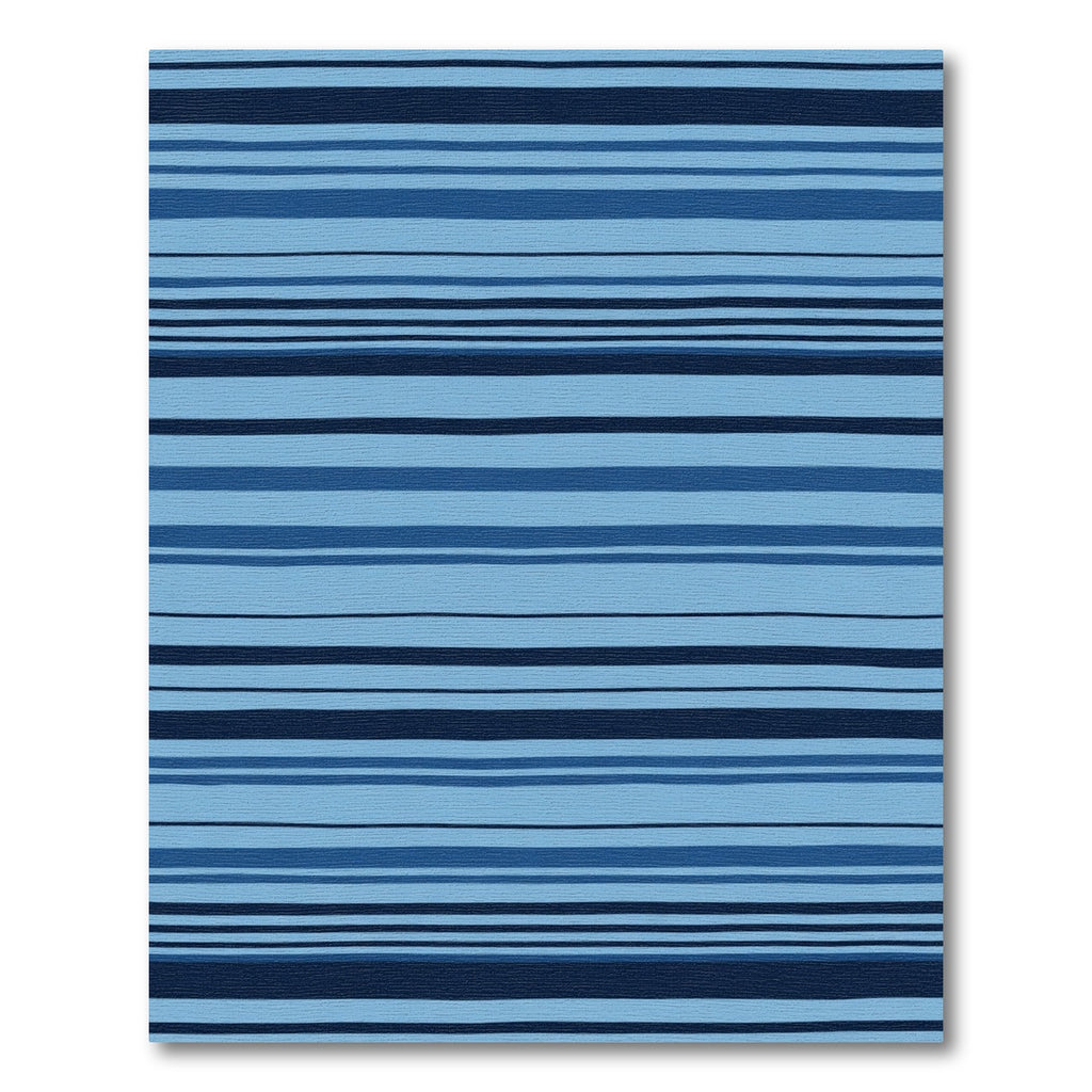Deep Blue Multi Tone Stripe Rug