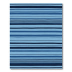 Deep Blue Multi Tone Stripe Rug