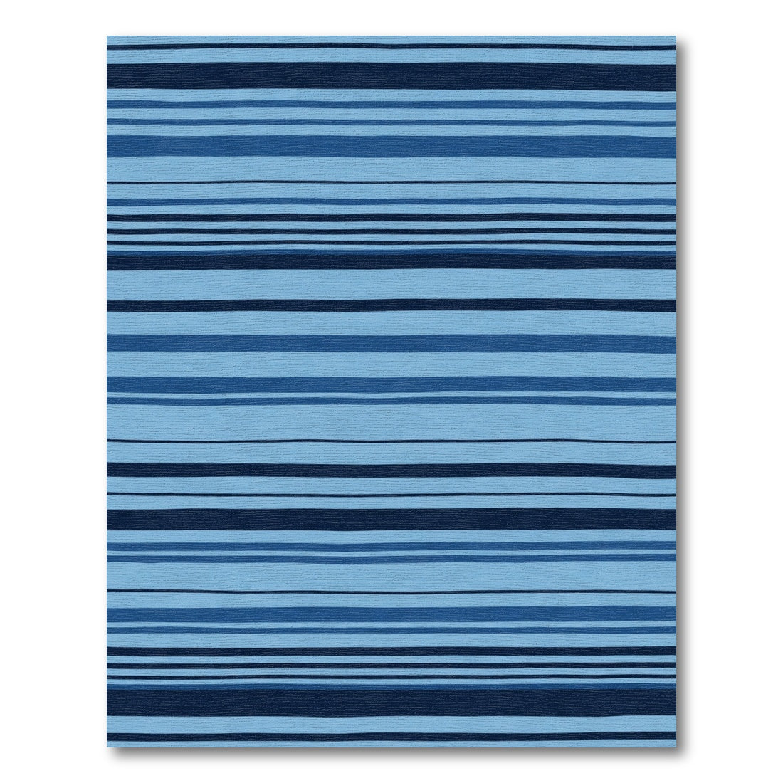 Deep Blue Multi Tone Stripe Rug