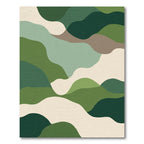 Abstract Green Wave Landscape Rug