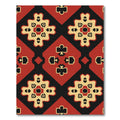 Red Black Cream Medallion Diamonds Rug