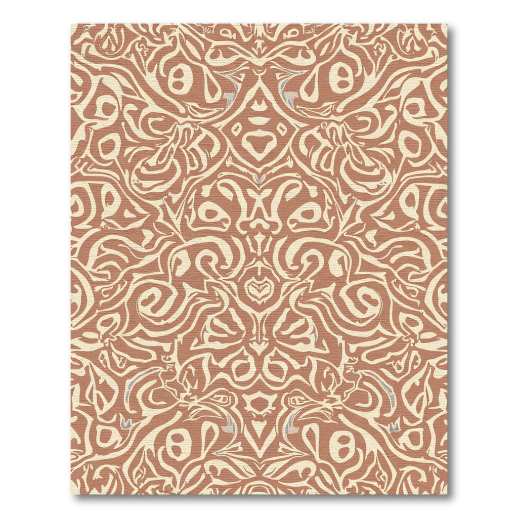Earthy Tones Symmetrical Swirl Medallion Rug