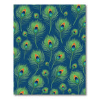 Vibrant Peacock Feather Navy Blue Rug